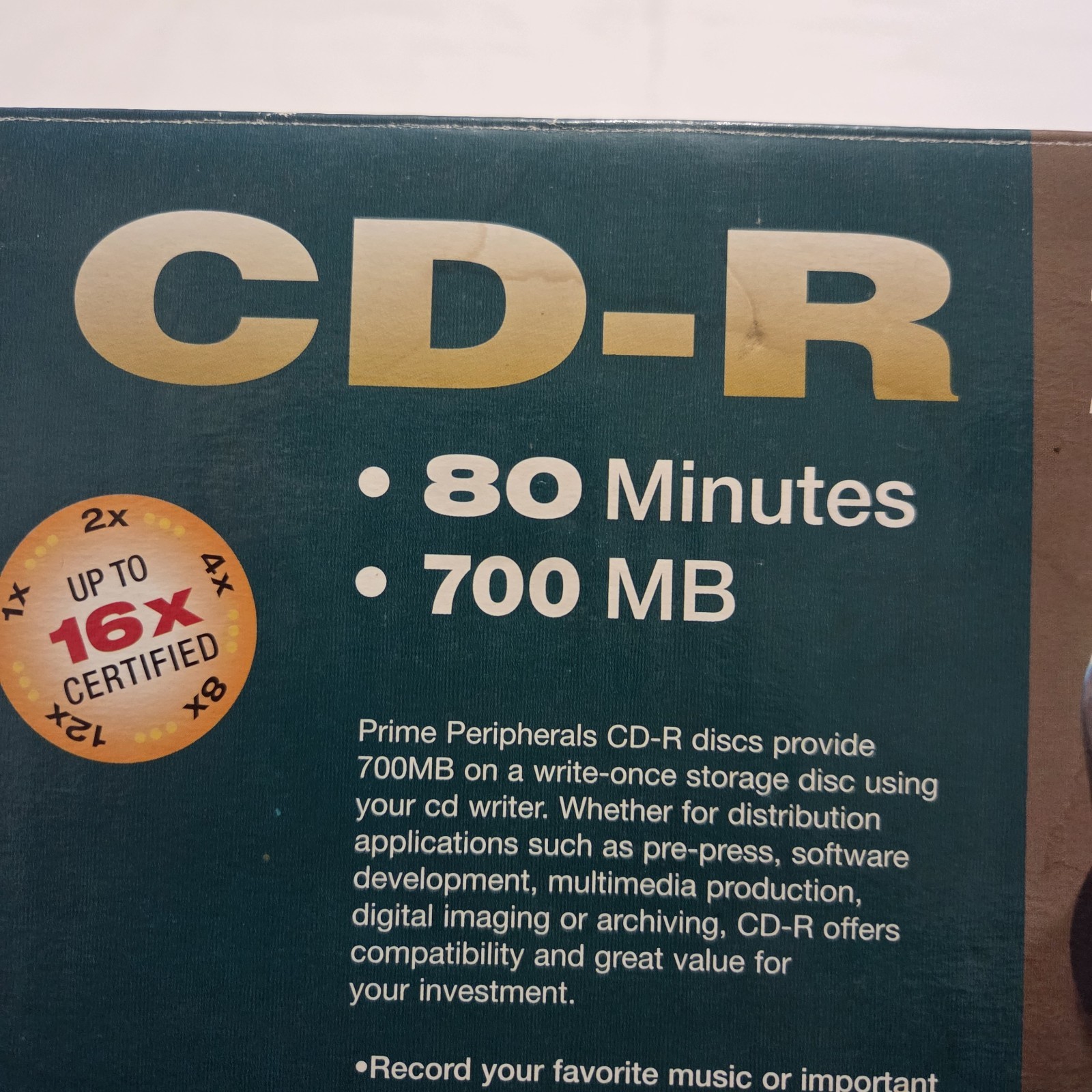 Prime Peripherals CD-R 200 Pack 80 Minutes 700 MB 16x Certified Blank Media Disc
