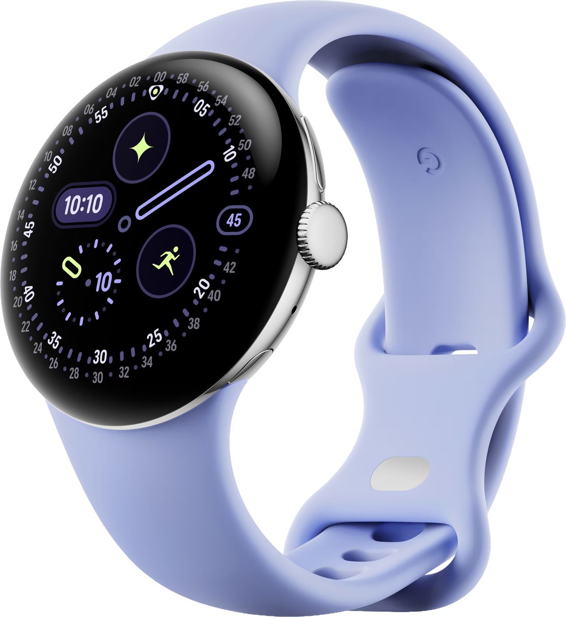 Google - Pixel Watch 4 (41mm) - LTE - Polished Silver Case - Iris
