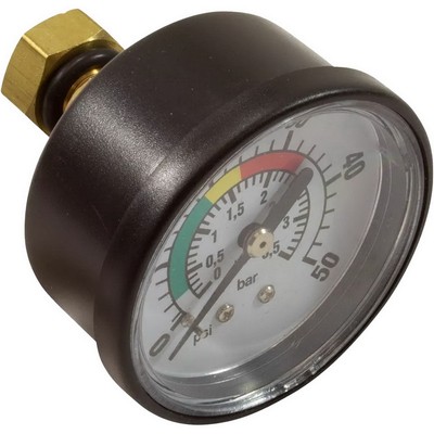 FLUIDRA 4404210103 1/2'' Pool Pressure Gauge, Brass, NPT Connection