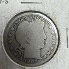 1907 S Barber Head Silver Half Dollar 90% Silver