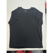 KINGSIZE T SHIRT 4XLT CHARCOAL V NECK POCKET