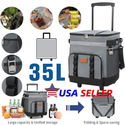 Picnic Trolley Box Leak Proof Portable Lunch Backpack Detachable for Travel BBQ