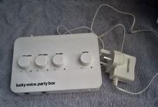 Lucky Voice Party Box Karaoke Mixer, 2 Mic Inputs, Echo, 3.5mm, White + PSU