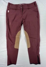 Tailored Sportsman Trophy Hunter Front Zip Breeches in Burgundy (Size 28)