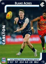 2025 Carlton Blues AFL TeamCoach Card - Blake Acres