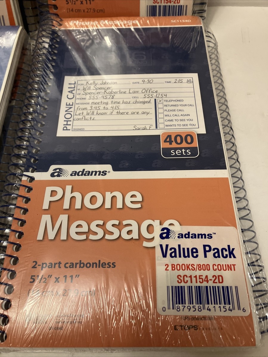 Vintage Adams 2 Part Carbonless Phone Message 4 Packages