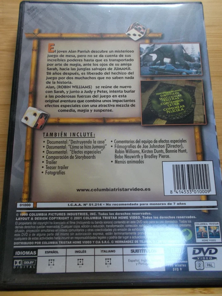 JUMANJI. COLECCION COMPLETA PELICULAS - Imagen 2 de 4