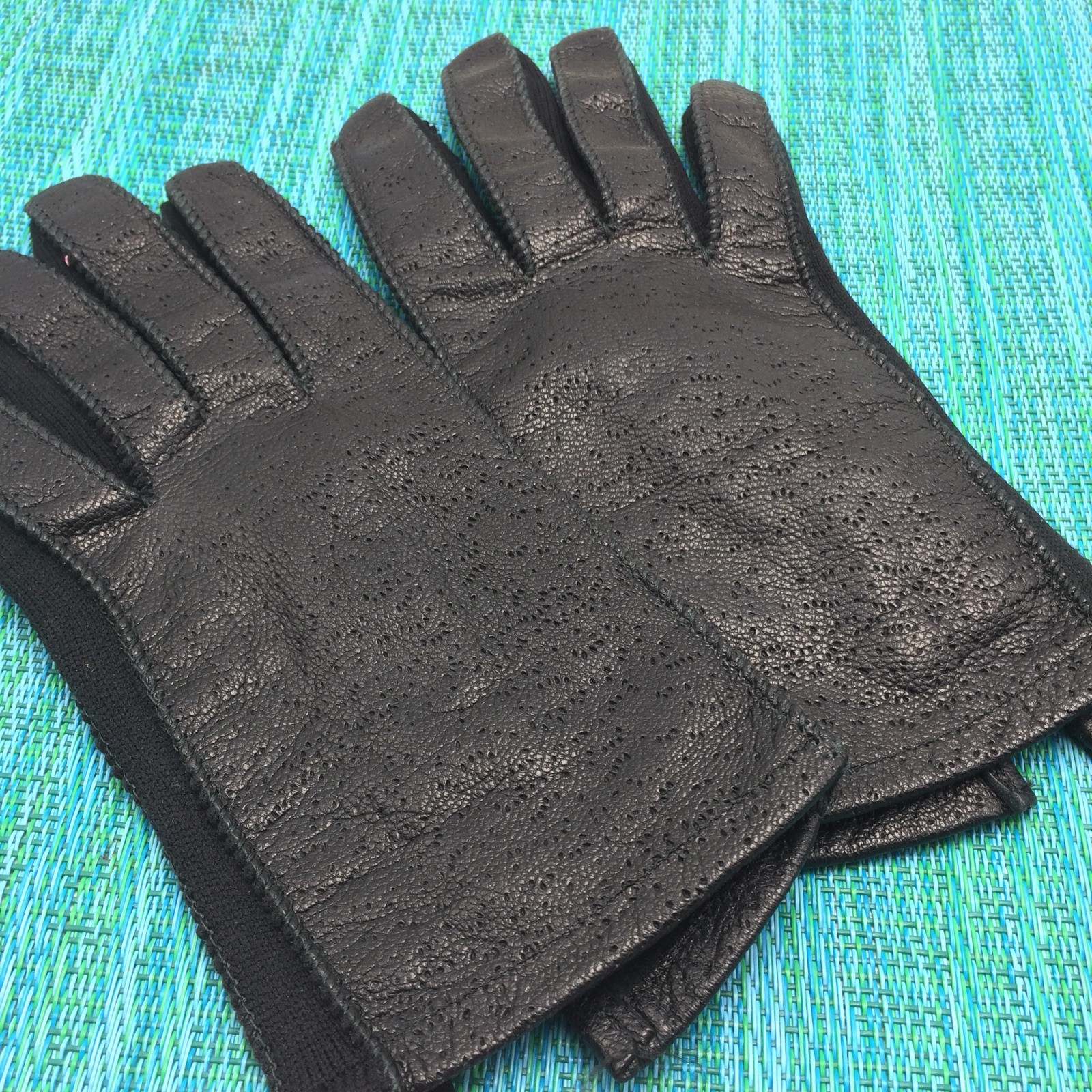 Black Deerskin Leather Driving Gloves Womens Button C… Gem