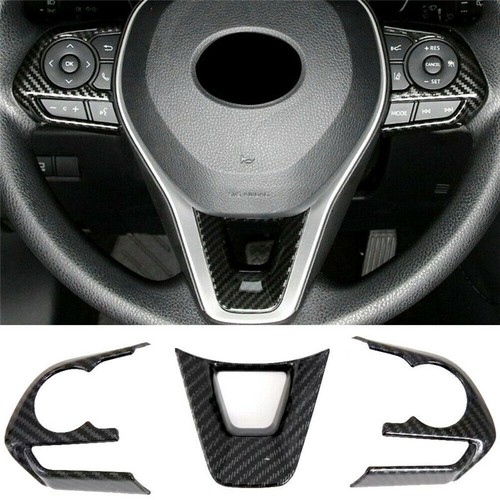 Carbon Fiber Steering Wheel Decor Cover Trim For Toyota Corolla Cross 2021-2023 - Picture 1 of 16
