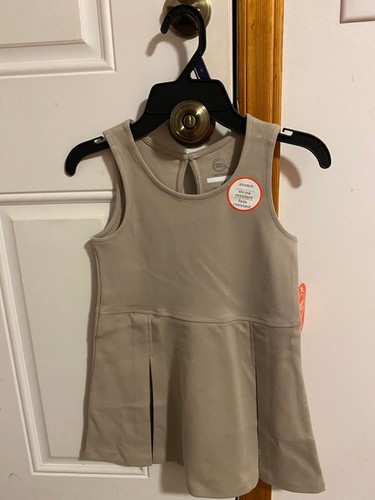 NEW GIRL'S SIZE 5 WONDER NATION SCHOOL UNIFORM STRETCH PLEATED KNIT JUMPER DRESS - Picture 5 of 8