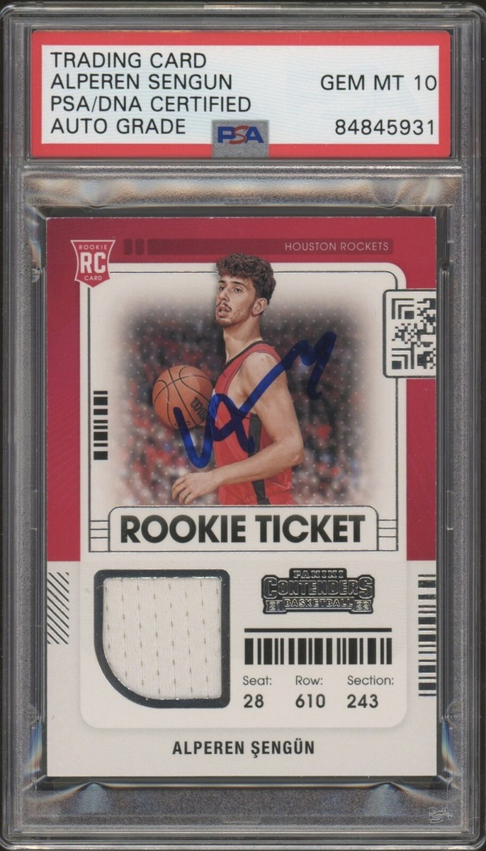 Alperen Sengun Signed 2021 Panini Contenders Rookie Ticket RPA Psa 