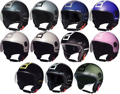 Casco Moto Demi Jet Duraleu PLUS 1.5 Omologato, con Visiera Antigraffio |  eBay