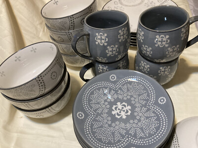 Baum Brothers Phara Grey Dinner Plate 25 PCS Set