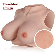 Low Collar Realistic Silicone Breast Forms B-G Cup Fake Boobs For Crossdresser