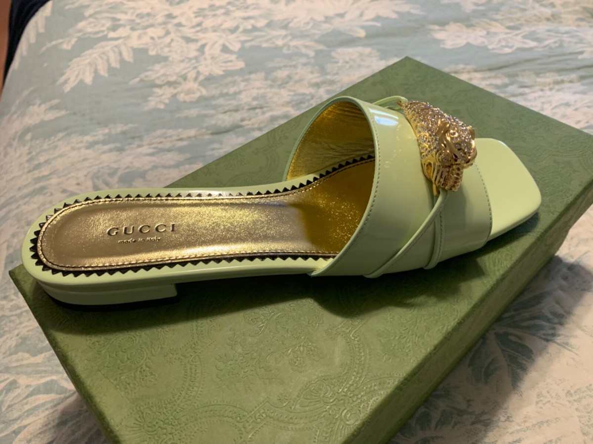 Gucci Jeweled Leopard head Slide Sandals Size EU39.5 $850 NIB | eBay