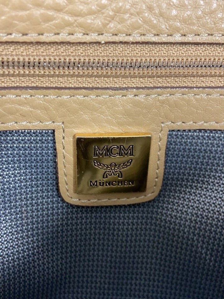 MCM bag backpack Signature Studs Backpack Leather beige Allover eBay