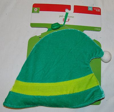 Pet Costume Elf Hat Sz M Green Halloween Christmas Dog