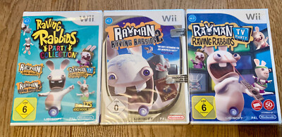3 x Rayman Raving Rabbids 2 Nintendo Wii, 2007 / Party / TV / in Folie / NEU /