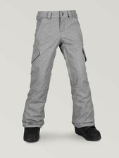 2020 NWT BIG GIRLS VOLCOM SILVER PINE INSULATED SNOW PANTS 130 M Heather Grey