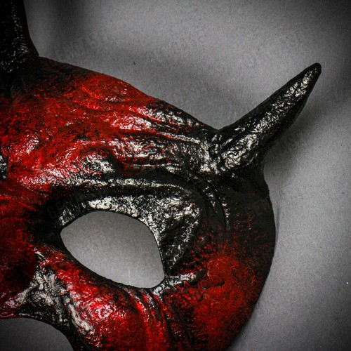 Bloody Red Devil Black Horn Demon Animal Women Halloween Mystical Party Eye Mask - Picture 4 of 8