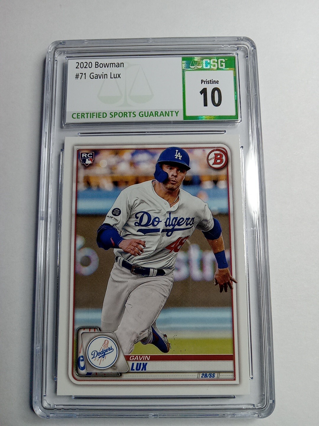 Gavin Lux PSA 10 2020 Bowman Baseball Rookie RC #71 Dodgers Gem Mint