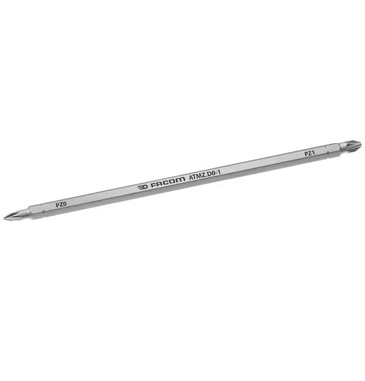 Facom ATMZ.D0-1 175mm Reversible Pozi Screwdriver Bit Blade PZ0 x PZ1