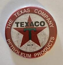 Texaco gasoline Magnet/Mirror/Pin Back 2.25" Round Vintage Sign