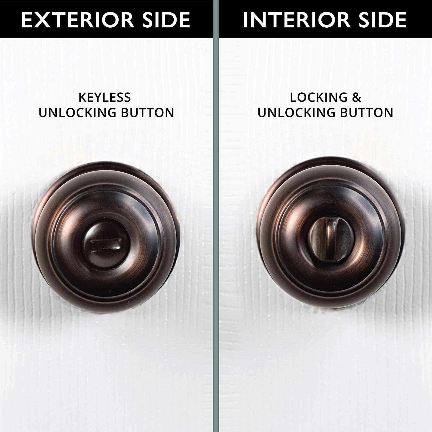Keyless Oil Rubbed Bronze Interior Privacy Door Knob Set – 6-Pack-image
