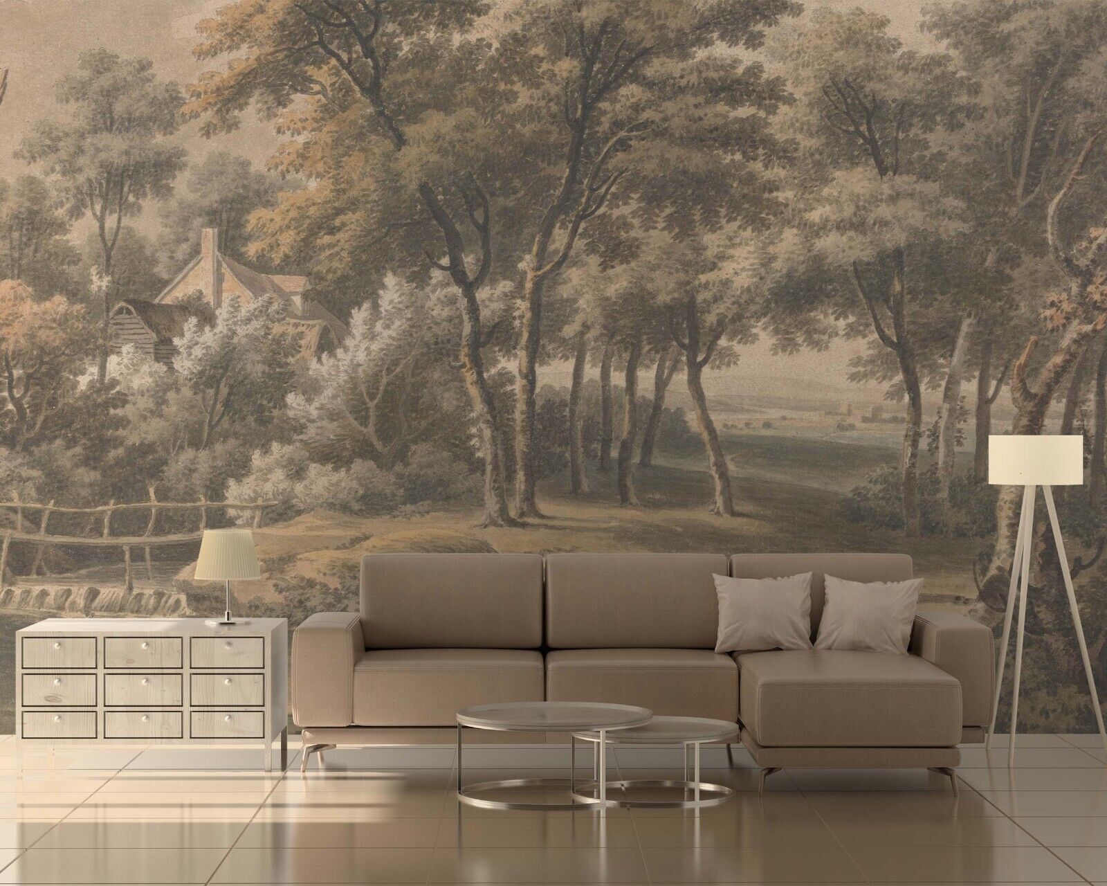 Picturesque Rural Landscape Green Trees Wallpaper Murals eBay