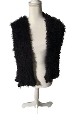 D & Y Women's Fluffy Black Winter Scarf David and Young EUC