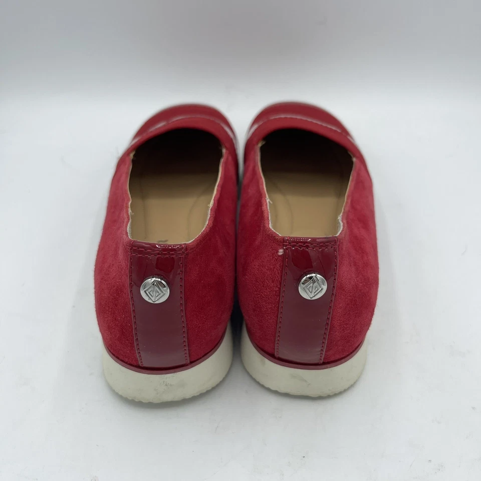 Donald Pliner MAY Rojo Elástico Elástico Imitación Gamuza Planos Talla 7.5 M Mujeres Sin Cordones Foto 4 de 4