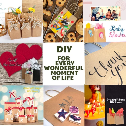 Bulk Kraft Paper Bags Gift Shopping Carry Craft Brown Retail Bag with Handles AU - Picture 10 of 11