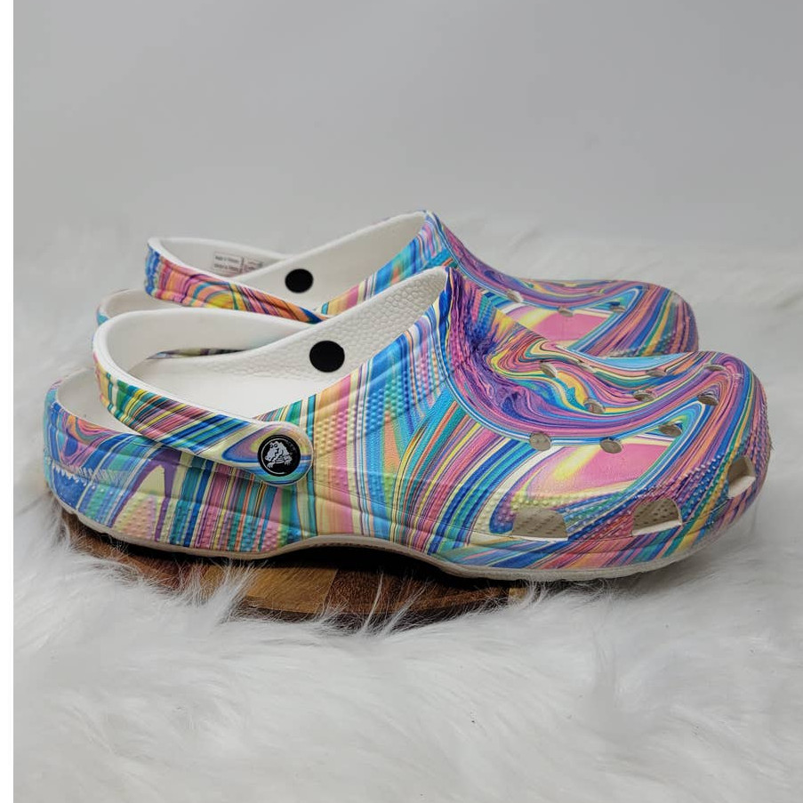 Crocs Men's Rainbow Sandals 12 Gem