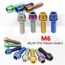 Titanium Bolt M6 Allen Socket Tapered Screws with Washers for Bicycle Motorcycle