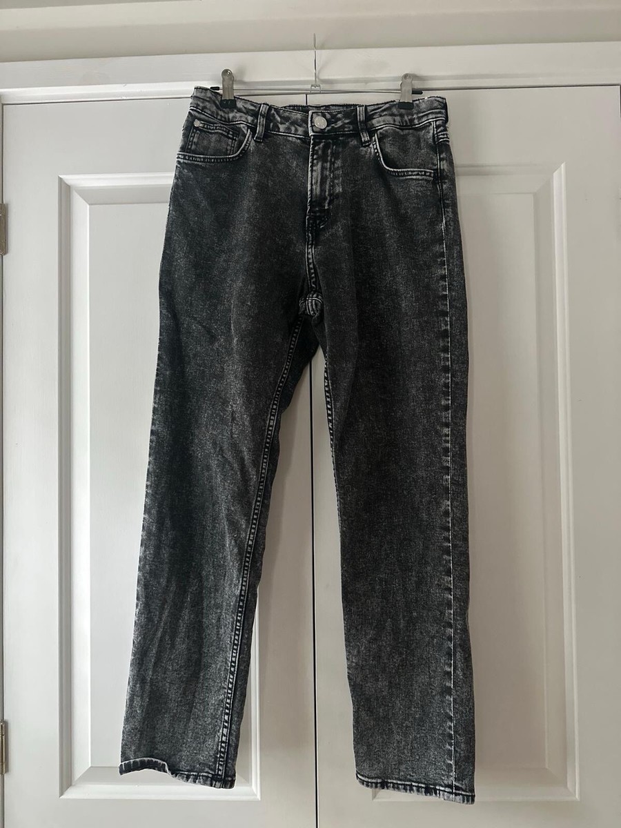 H&M Black Jeans 12-13/158cm, relaxed fit, tapered leg adjustable
