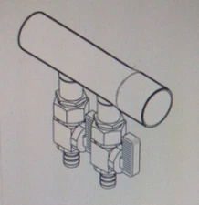 NEW CENTRAL BOILER PN 1349 MANIFOLD W/VAL. 2 LOOP,1" X 1/2"