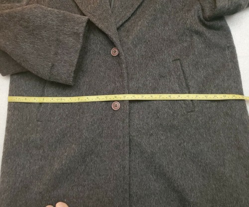 Miro Lombardi Gray Fine Mohair Wool Large, Tall OverCoat Women's 14 Made n Italy - Picture 9 of 17
