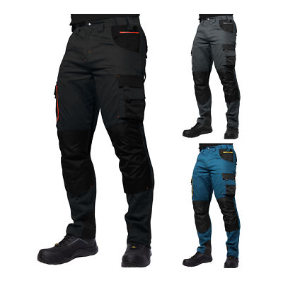 ACE Genesis Pro Herren-Arbeits-Hose Männer-Cargo-Hosen Stretch-Bund Knie-Taschen