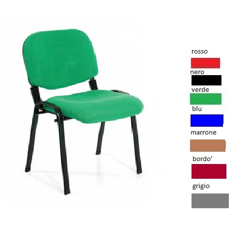 SET 5 pz Sedia NERO Ufficio da Conferenza Fissa Attesa Riunione Convegni Chiesa - Immagine 3 di 4