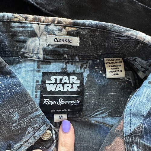 Star Wars Reyn Spooner Tailored Button Front Shirt A Galaxy Far Mens Size Medium - Picture 8 of 9