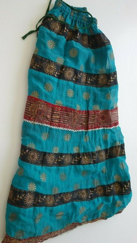 Beautiful Multi-Color Size Large 30" Skirt with Silver Work Turquoise/Red/Black - Picture 4 of 4