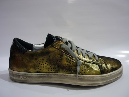 P448 F9 JOHN sneakers donna in pelle lucida dorata con sfumature nere | eBay