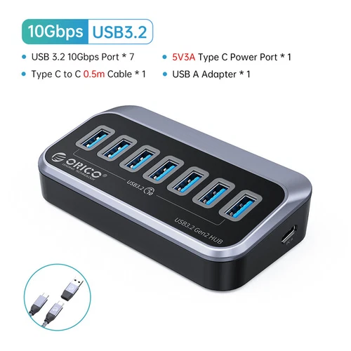 ORICO 7 Ports USB C Hub 3.2 Gen 2 - Picture 10 of 11
