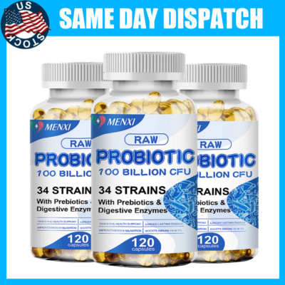 Probiotics 100 Billion CFU Potency Digestive Inmune Health 120 Capsules -3 Packs