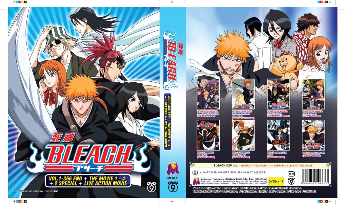 DVD Anime Bleach Complete Series Vol 1-366 + 4 Movies English Audio Box Set  DHL