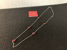 Sautoir collier fleurs de Psydélic rouge en cristal de Baccarat