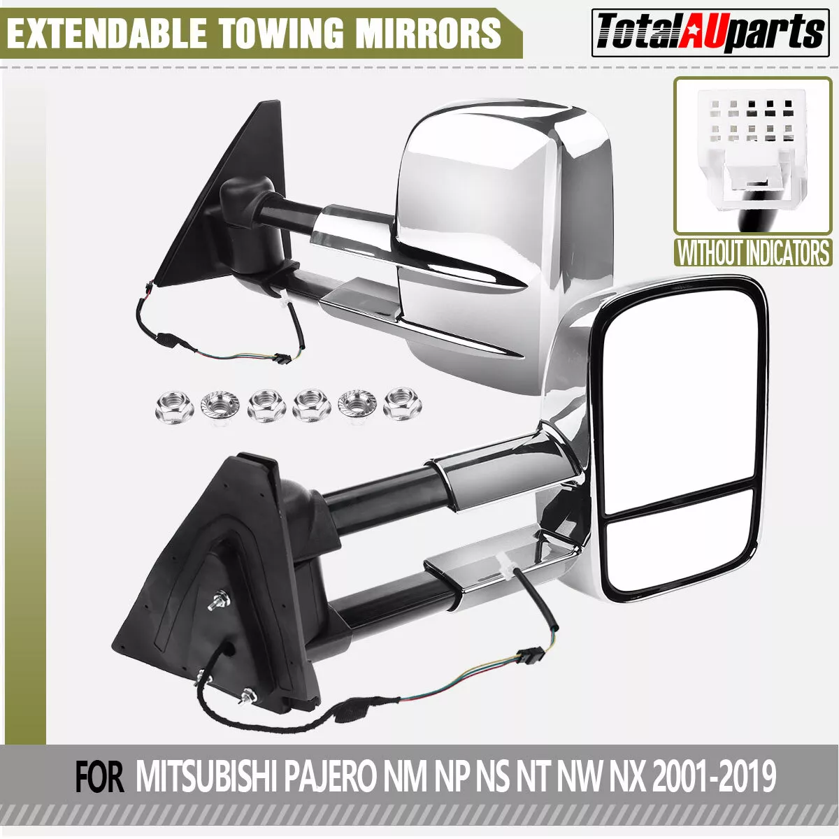 Extendable towing mirrors for mitsubishi cheap pajero