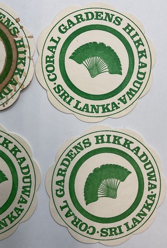 Sri Lanka Coral Gardens Hikkaduwa Paper 6 Coaster Lot PreownedKitchenCom - Picture 4 of 9