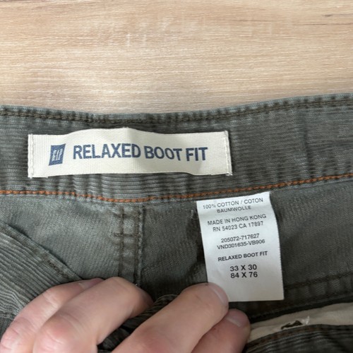Vintage GAP Corduroy Pants Mens 33 x 30 Relaxed Bootcut 5 Pocket Army Green Y2K - Picture 6 of 8