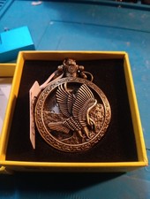 Invicta Vintage Pocket Watch 47mm Liberty Eagle Bronze Metal White Dial 49003